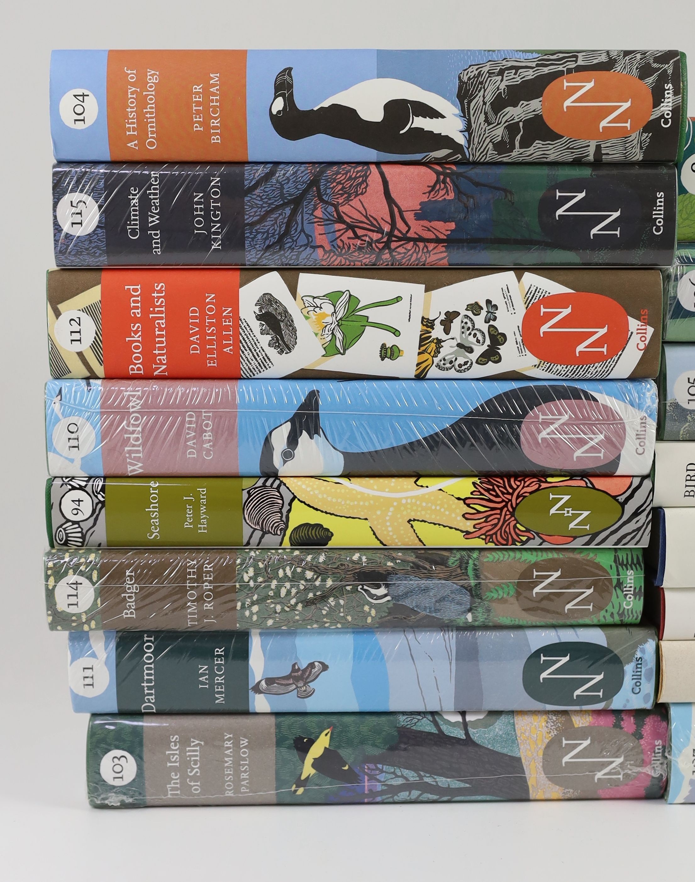 The New Naturalist Library - 12 mint tiles, all 1st editions:- Nos. - 94 Seahorse, 98 Bumblebees, 103 The Isles of Scilly, 104 A History of Ornithology, 105 Wye Valley, 106 Dragonflies, 107 Grouse, 110 Wildfowl, 111 Dart